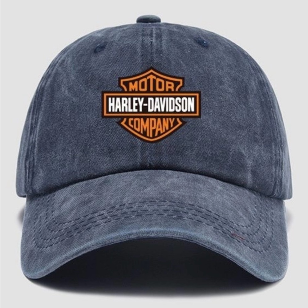 Harley-Davidson Denim Blue Cap with Orange Logo